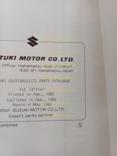 Suzuki GSX 1100 Z - EZ 1982 catalogo ricambi originale …