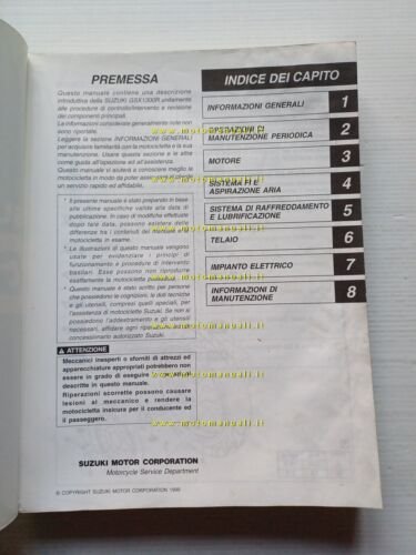 Suzuki GSX 1300 1999 manuale officina ITALIANO originale