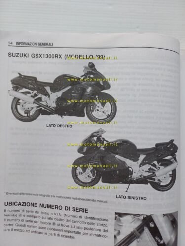 Suzuki GSX 1300 1999 manuale officina ITALIANO originale
