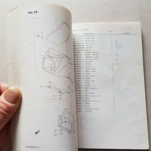 Suzuki GSX 400 FWSD 1983 catalogo ricambi originale spare parts …