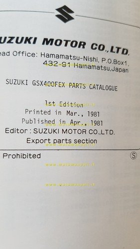 Suzuki GSX 400 FX 1981 catalogo ricambi originale