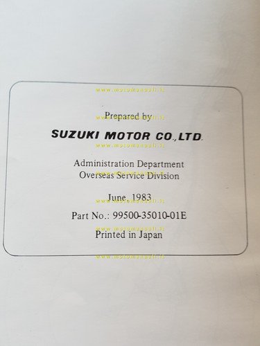 SUZUKI GSX 550 1983 manuale officina originale TESTO INGLESE
