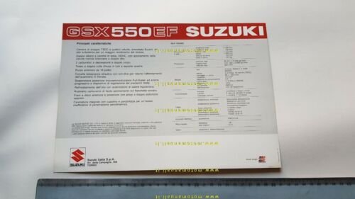Suzuki GSX 550 EF 1985 depliant moto originale brochure ITALIANO
