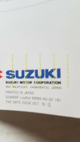 Suzuki GSX 600 F 1991 depliant INGLESE originale moto brochure