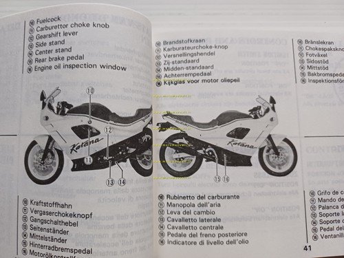 Suzuki GSX 600 F Katana 1987-88 manuale uso manutenzione italiano …