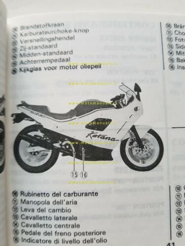 Suzuki GSX 600 FN Katana 1987 manuale uso manutenzione ITALIANO …