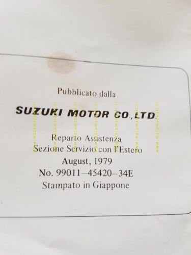 Suzuki GSX 750 1979 manuale uso manutenzione originale italiano