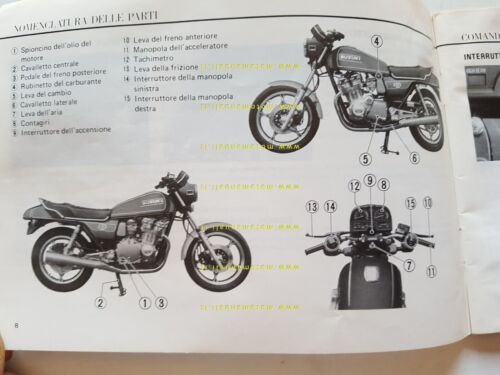 Suzuki GSX 750 1979 manuale uso manutenzione originale italiano
