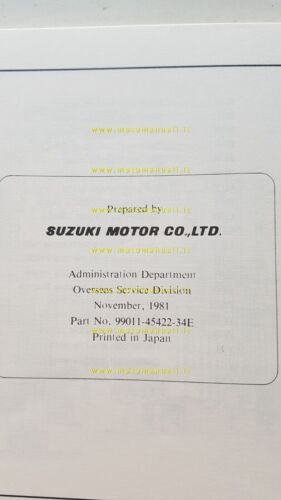 Suzuki GSX 750 E 1981 manuale uso manutenzione libretto ITALIANO …
