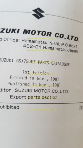 Suzuki GSX 750 EZ 1981-82 catalogo ricambi originale