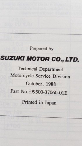 SUZUKI GSX 750 F 1988 manuale officina originale workshop manual