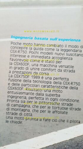 SUZUKI GSX 750 F 1989 depliant ITALIANO moto originale brochure