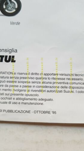 SUZUKI GSX 750 F 1995 depliant italiano moto originale brochure