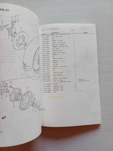 Suzuki GSX 750 FK 1988-89 catalogo ricambi originale