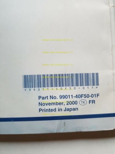SUZUKI GSX-R 1000 2000-01 manuale uso manutenzione FRANCESE libretto originale