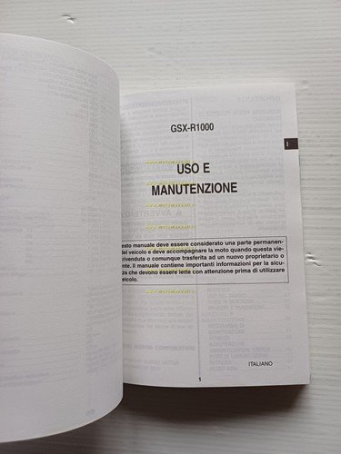 SUZUKI GSX-R 1000 2000-01 manuale uso manutenzione libretto italiano originale
