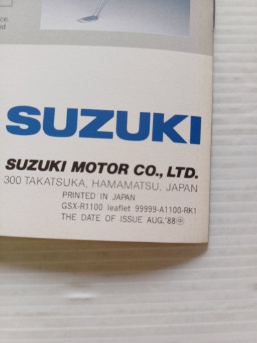 Suzuki GSX-R 1100 1988 depliant inglese originale