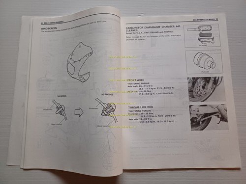 Suzuki GSX-R 1100 W 1995 AGGIORNAMENTO manuale officina inglese originale