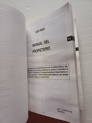 Suzuki GSX-R 600 1999-2000 manuale uso manutenzione originale italiano