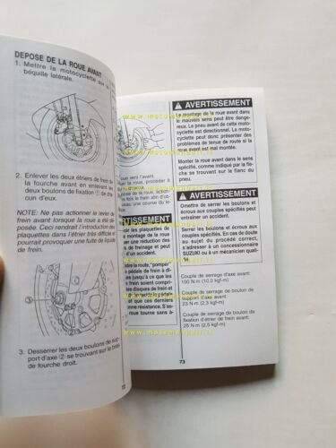 SUZUKI GSX-R 600 2000 manuale uso manutenzione FRANCESE libretto originale