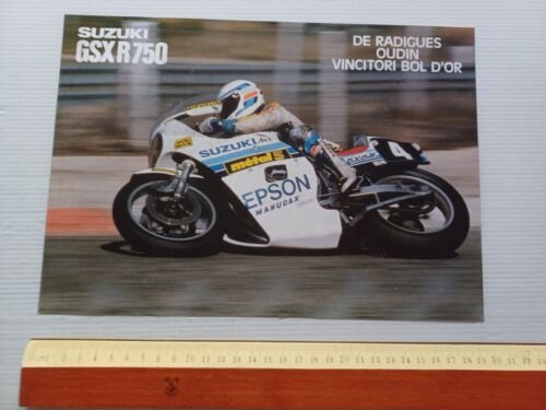 SUZUKI GSX-R 750 - De Radigues Bol d'Or 1984 depliant …