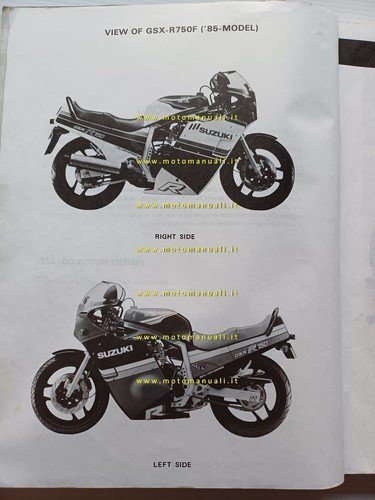 Suzuki GSX-R 750 1985-87 manuale officina inglese originale