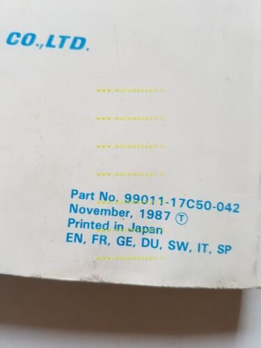 Suzuki GSX-R 750 1987 manuale uso manutenzione libretto originale italiano