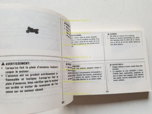 Suzuki GSX-R 750 1987 manuale uso manutenzione libretto originale italiano
