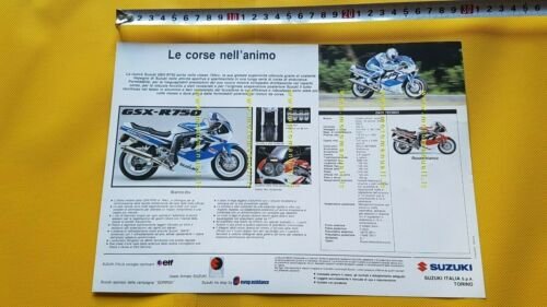 Suzuki GSX-R 750 1992 depliant originale italiano genuine brochure