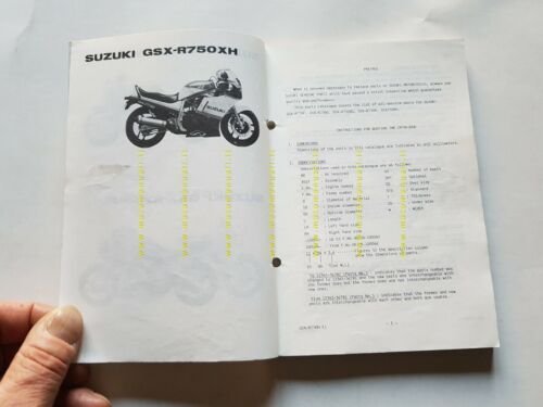 Suzuki GSX-R 750 F-G-XG-H-XH 1985-86 catalogo ricambi originale parts catalog