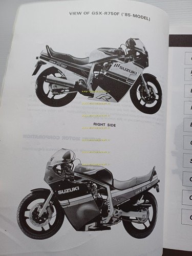 SUZUKI GSX-R 750 G- R- H 1986-87 manuale officina originale …