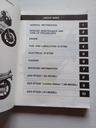 SUZUKI GSX-R 750 G- R- H 1986-87 manuale officina originale …