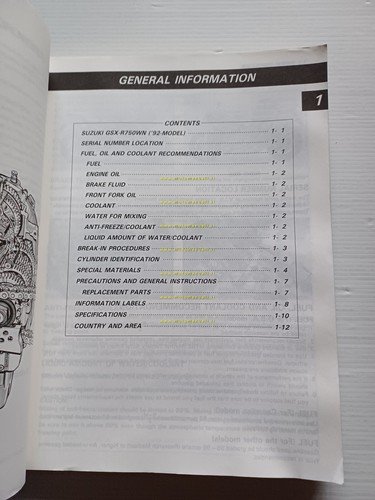 Suzuki GSX-R 750 Wn 1992 manuale officina INGLESE originale