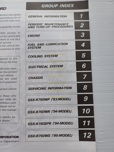 Suzuki GSX-R 750 Wn 1992 manuale officina INGLESE originale