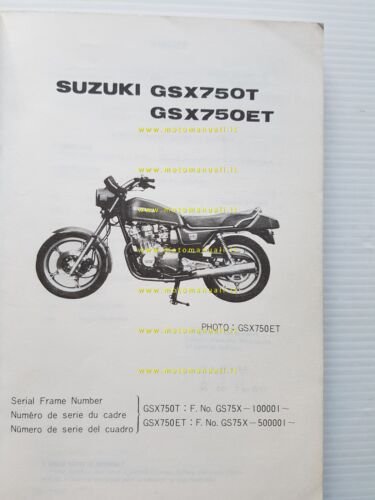 Suzuki GSX T- ET 1979-80 catalogo ricambi originale spare parts …