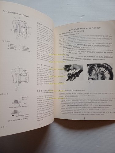 Suzuki GT 250-380-550-750 1972 Freno Disco Aggiornamento manuale officina