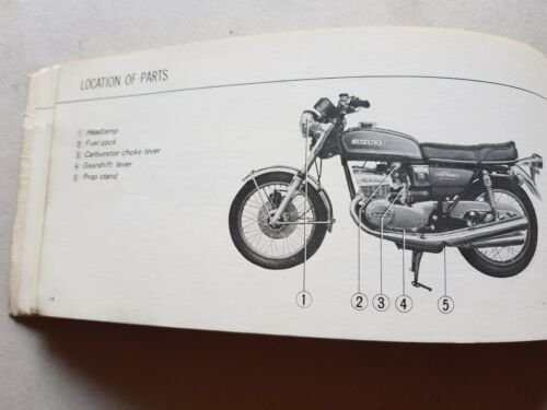 Suzuki GT 380 1974 manuale uso originale inglese ENGLISH TEXT