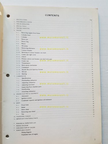 Suzuki GT 380 1975 manuale officina INGLESE originale