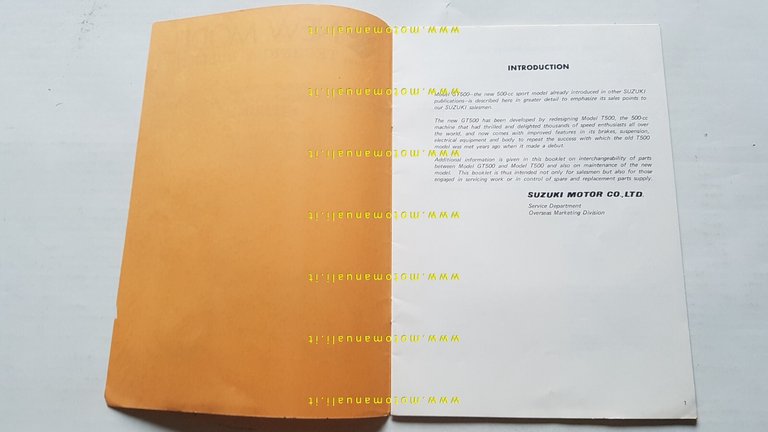 Suzuki GT 500 A TECHNICAL BULLETIN 1975 manuale officina originale