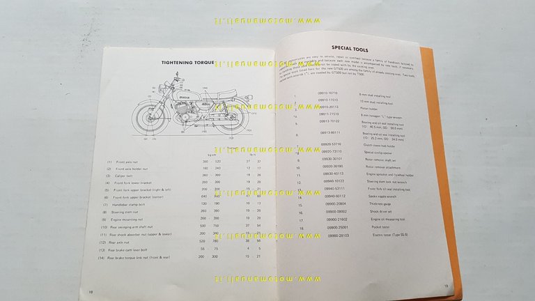 Suzuki GT 500 A TECHNICAL BULLETIN 1975 manuale officina originale