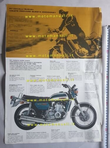Suzuki GT 750 1971 depliant ITALIANO originale motorcycle brochure
