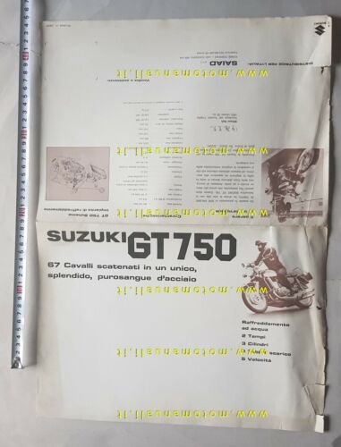 Suzuki GT 750 1971 depliant ITALIANO originale motorcycle brochure