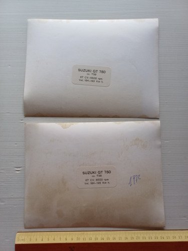 Suzuki GT 750 1972 lotto 2 foto cartella stampa originali …