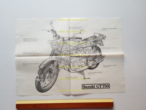 Suzuki GT 750 1973 depliant originale italiano