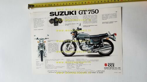 Suzuki GT 750 1975 depliant originale italiano moto brochure