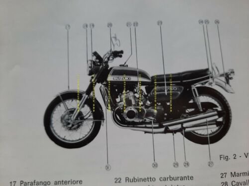 SUZUKI GT 750 J 1971 manuale uso manutenzione ITALIANO originale …