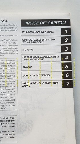 Suzuki GZ 125 MARAUDER 1998 manuale officina ITALIANO originale