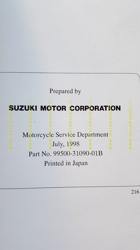 Suzuki GZ 125 MARAUDER 1998 manuale officina ITALIANO originale