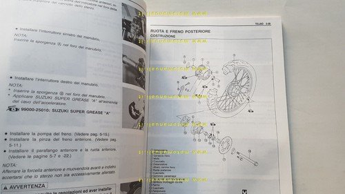 Suzuki GZ 125 MARAUDER 1998 manuale officina ITALIANO originale