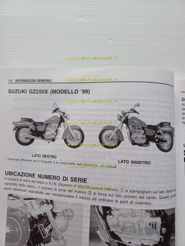 Suzuki GZ 250 1999 manuale officina ITALIANO originale